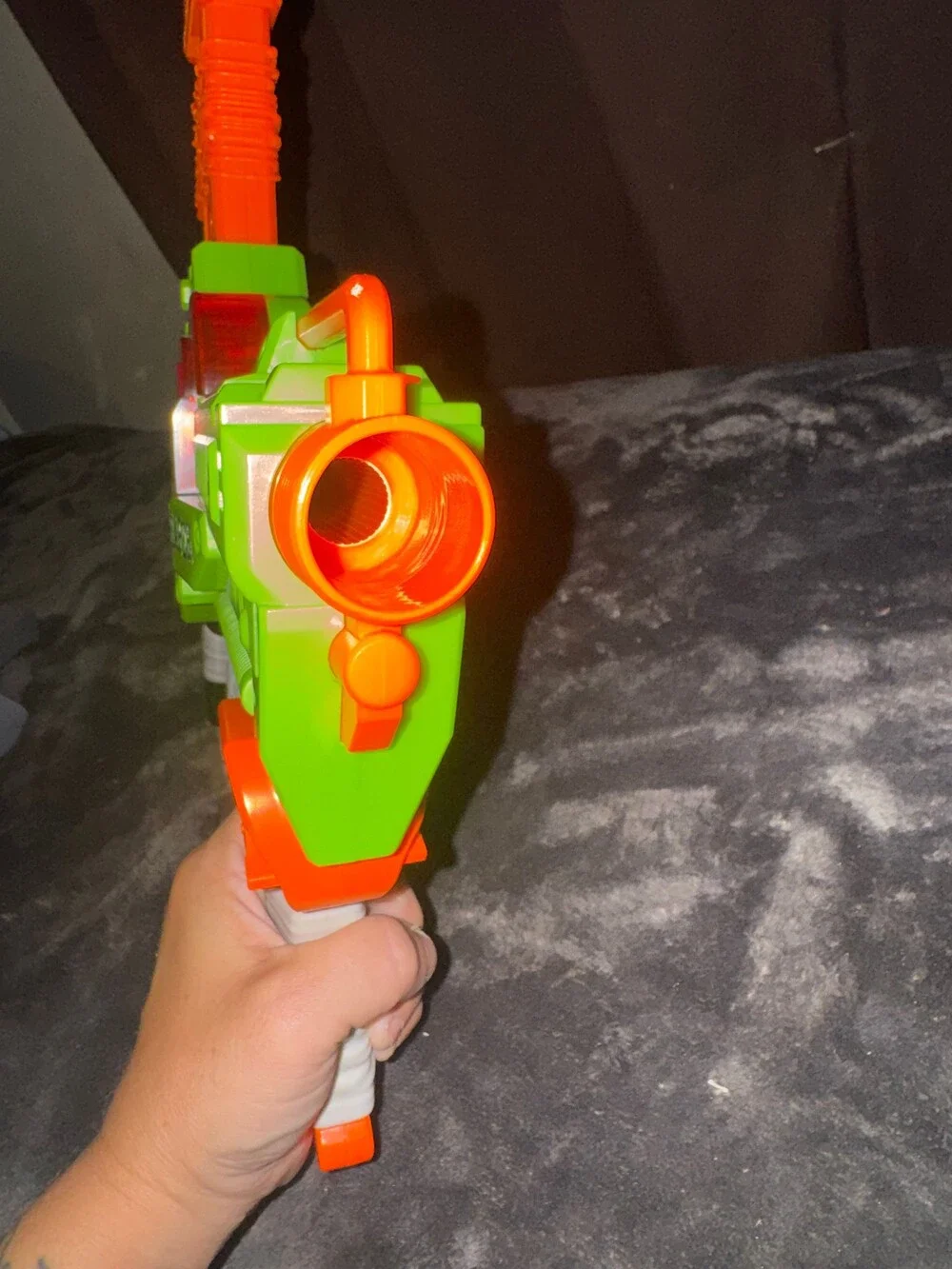 Nerf RevReaper Blaster Green Orange Toy Dart Gun with Clip